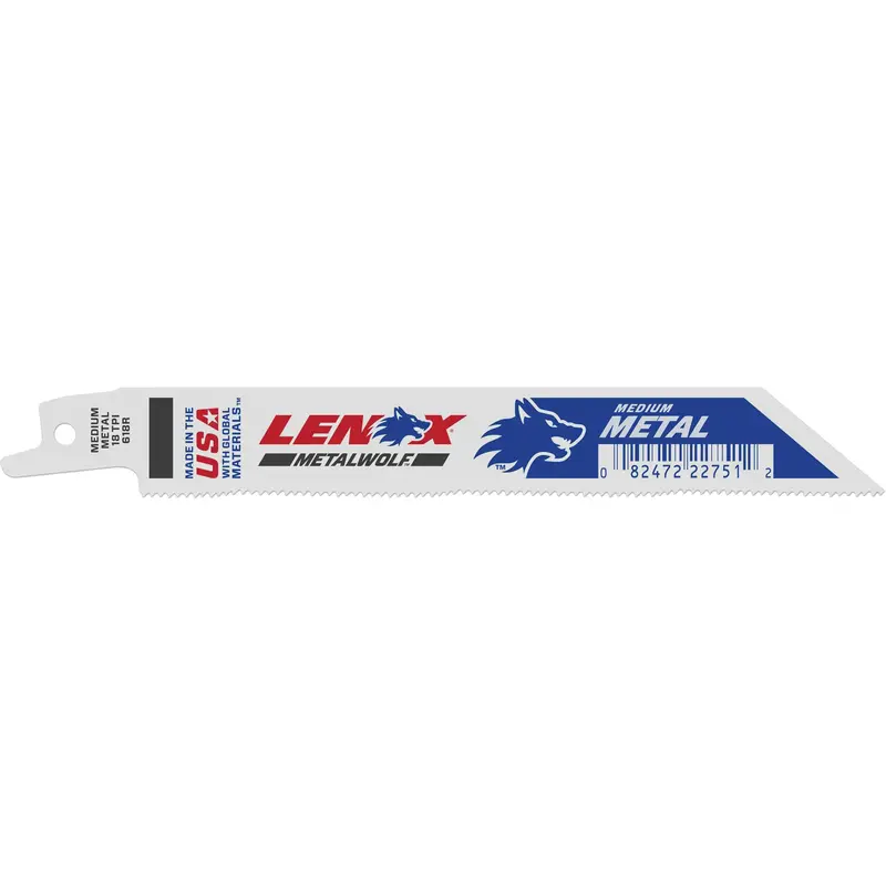 Lenox® Reciprocating Saw Blade, Bi-Metal, 18 Tpi, 6" L X 3/4" W 1