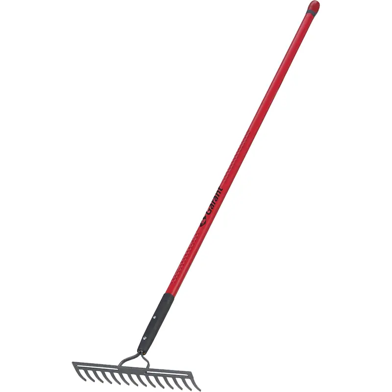 Level Rake, Fibreglass Handle, 14" W, Forged Steel Blade, 14 Tines 1