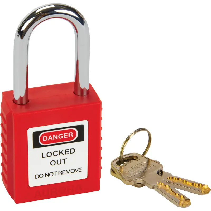 Lock For Lockouts, Safety Padlock, Keyed Different, Thermoplastic, 1-1/2" Width 1