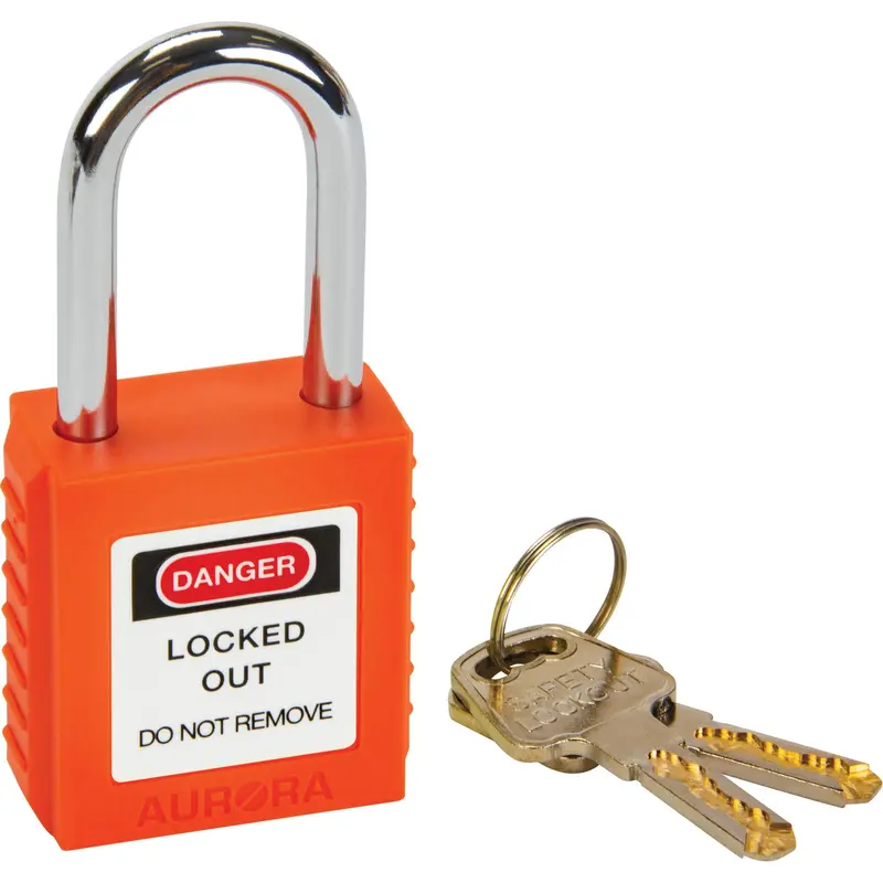 Lock For Lockouts, Safety Padlock, Keyed Different, Thermoplastic, 1-1/2" Width 1