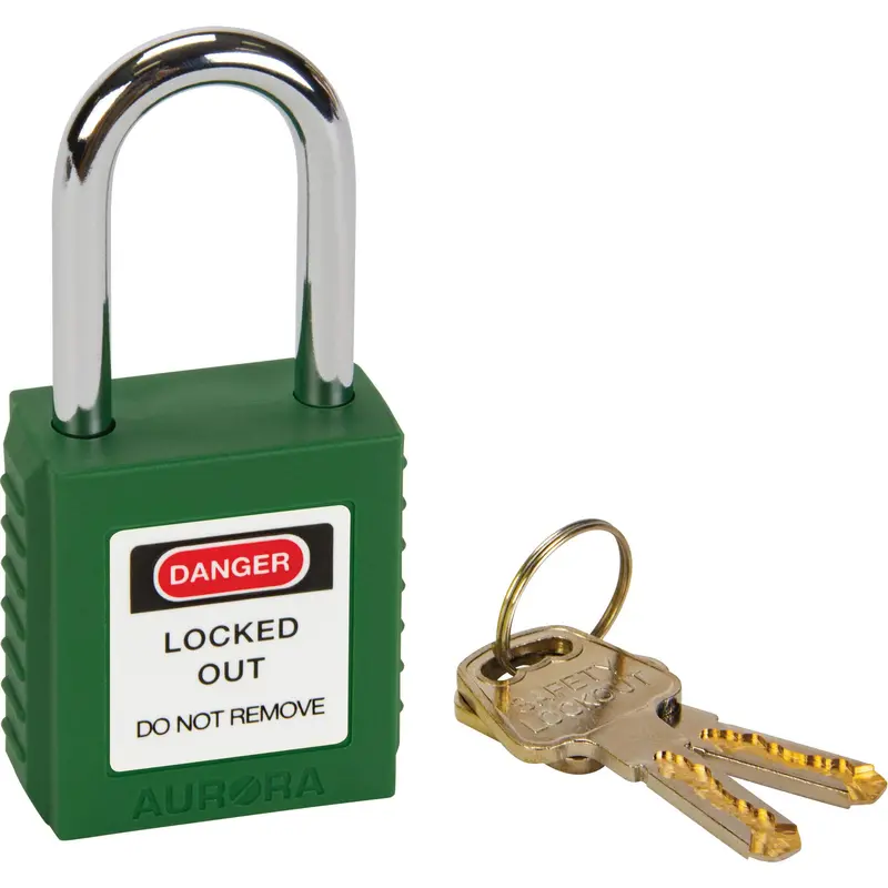 Lock For Lockouts, Safety Padlock, Keyed Different, Thermoplastic, 1-1/2" Width 1