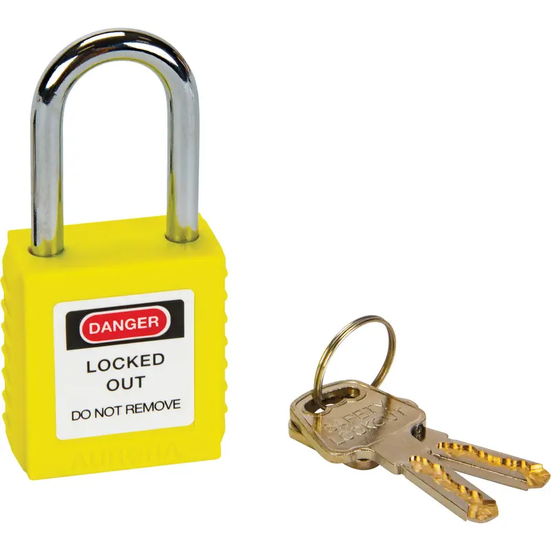 Lock For Lockouts, Safety Padlock, Keyed Different, Thermoplastic, 1-1/2" Width 1