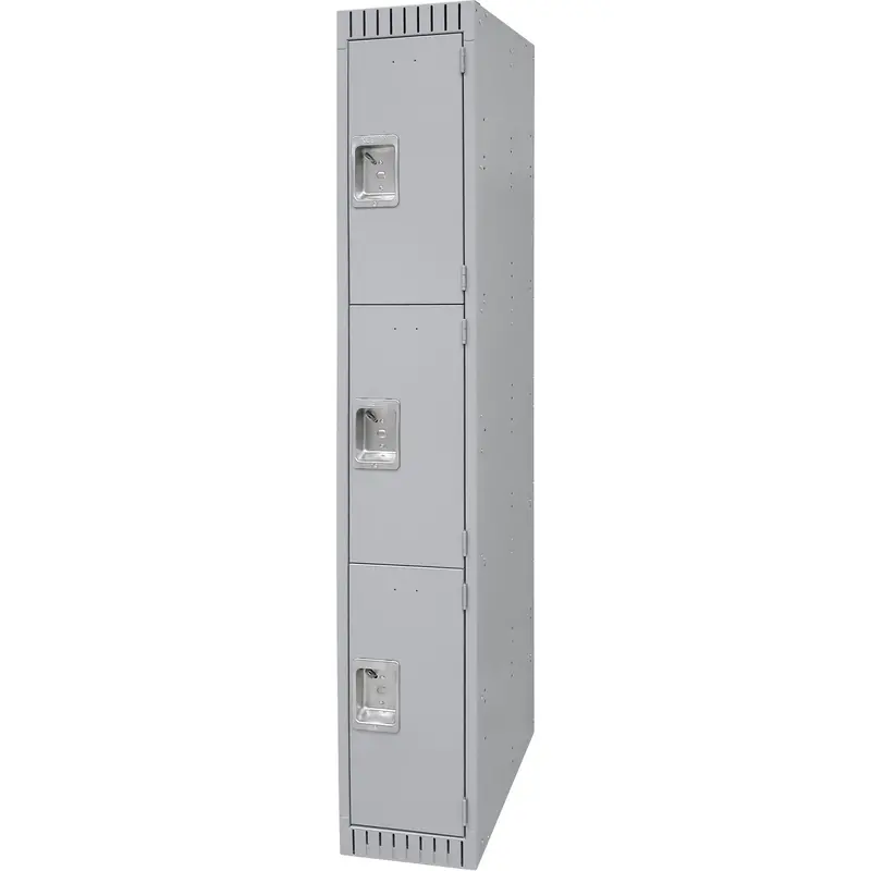 Lockers, 3 -Tier, 12" X 18" X 72", Steel, Grey, Knocked Down 1