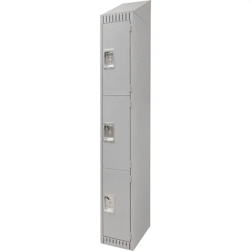 Lockers, 3 -Tier, 12" X 18" X 82", Steel, Grey, Knocked Down 1