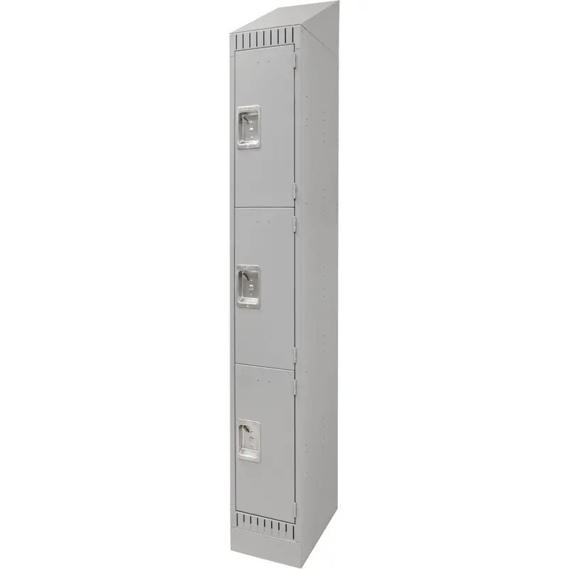 Lockers, 3 -Tier, 12" X 18" X 86", Steel, Grey, Knocked Down 1