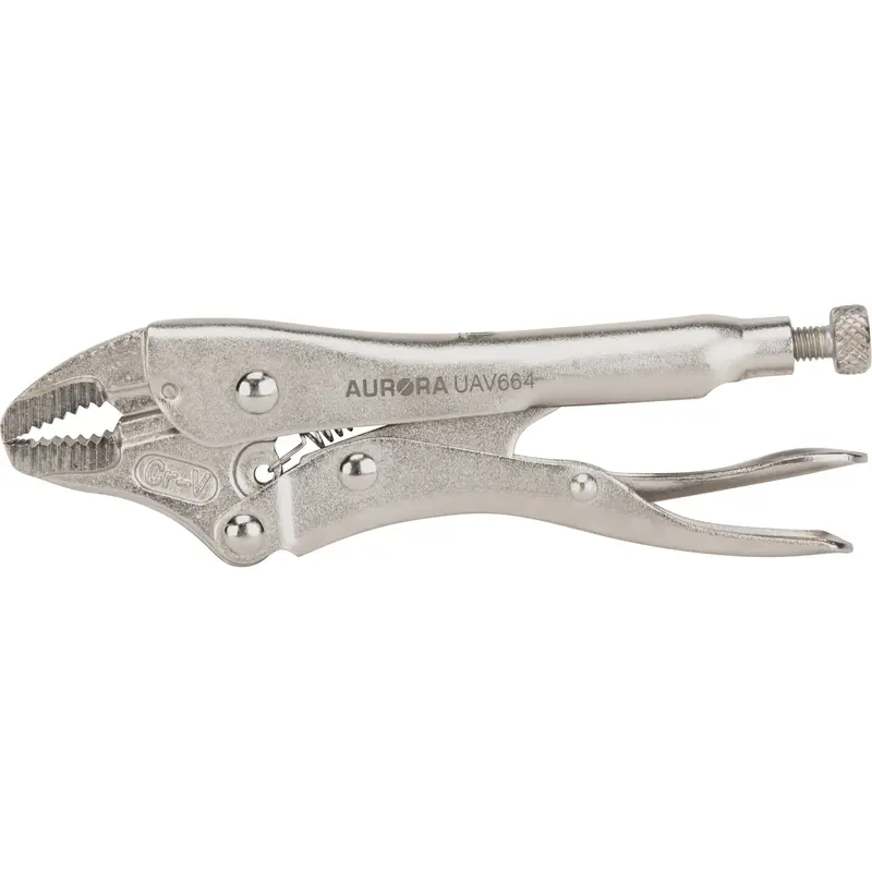 Locking Pliers With Wire Cutter, 5" Length, Curved Jaw 1