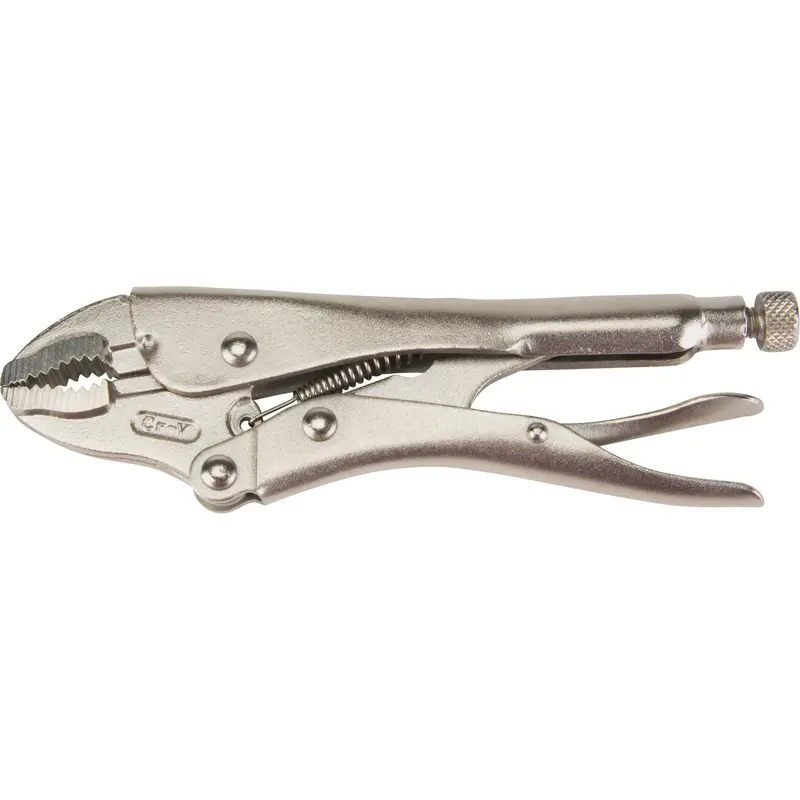 Locking Pliers With Wire Cutter, 7" Length, Curved Jaw 1