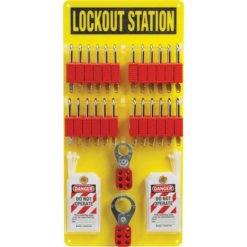 Lockout Board With Keyed Different Nylon Safety Lockout Padlocks, Plastic Padlocks, 24 Padlock Capacity, Padlocks Included 1