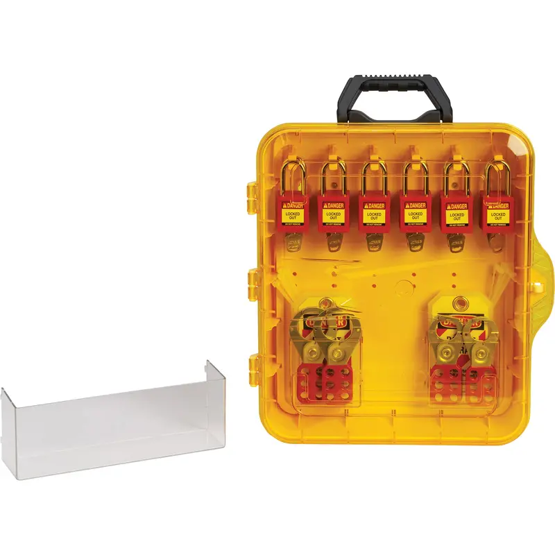 Lockout Station With Keyed Different Nylon Safety Lockout Padlocks, Plastic Padlocks, 12 Padlock Capacity, Padlocks Included 1