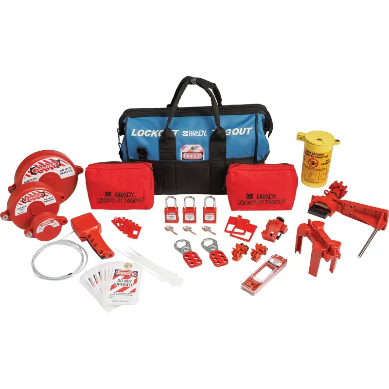 Lockout Tagout Kit With Nylon Safety Lockout Padlocks In Duffel Bag, Electrical/Valve Kit, 31 Components 1