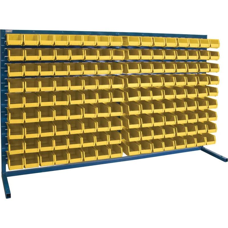 Louvered Rack With Bins, 144 Bins, 72" W X 15" D X 40" H 1