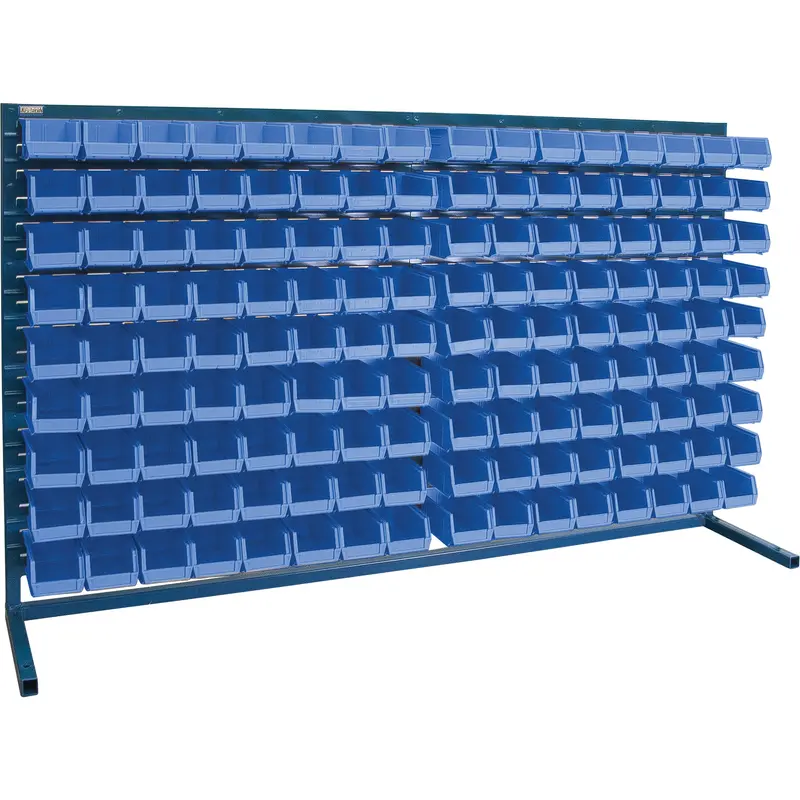 Louvered Rack With Bins, 144 Bins, 72" W X 15" D X 40" H 1