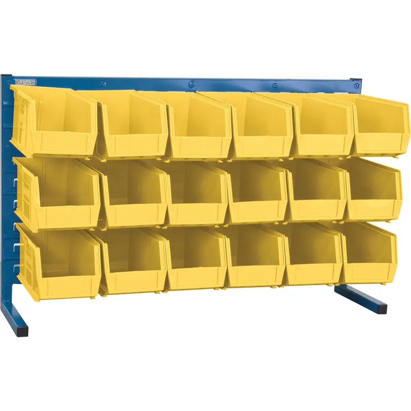 Louvered Rack With Bins, 18 Bins, 36" W X 8-1/4" D X 22" H 1