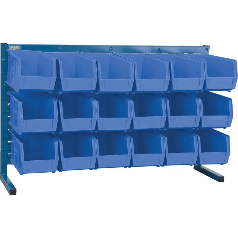 Louvered Rack With Bins, 18 Bins, 8-1/4" W X 36" D X 22" H 1