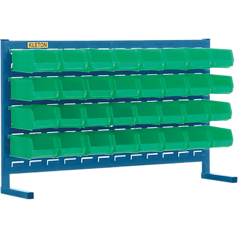 Louvered Rack With Bins, 32 Bins, 36" W X 8-1/4" D X 22" H 1