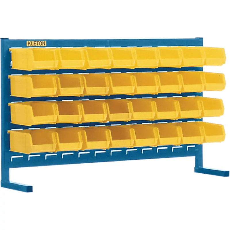 Louvered Rack With Bins, 32 Bins, 36" W X 8-1/4" D X 22" H 1