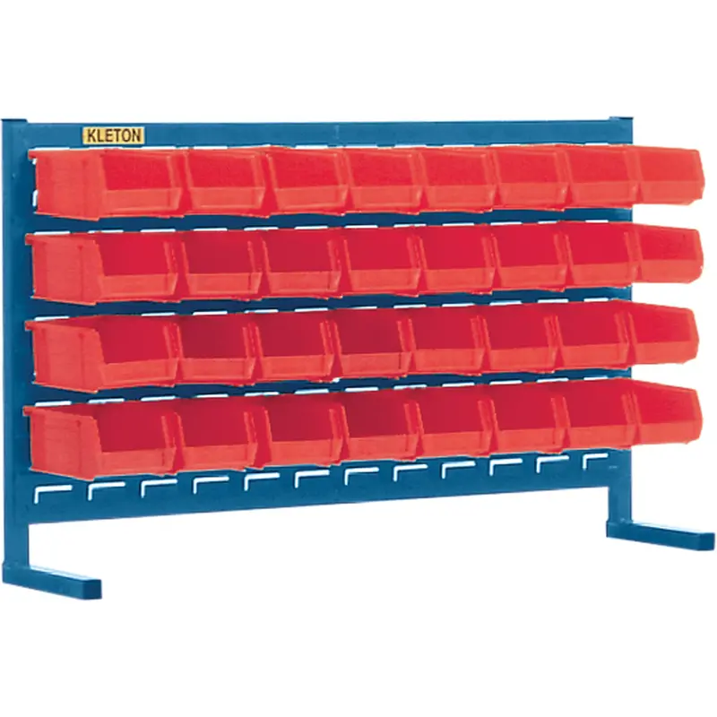 Louvered Rack With Bins, 32 Bins, 36" W X 8-1/4" D X 22" H 1