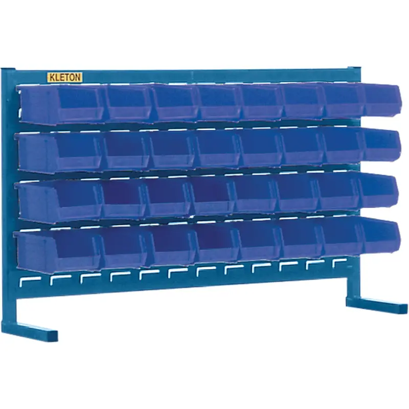Louvered Rack With Bins, 32 Bins, 36" W X 8-1/4" D X 22" H 1