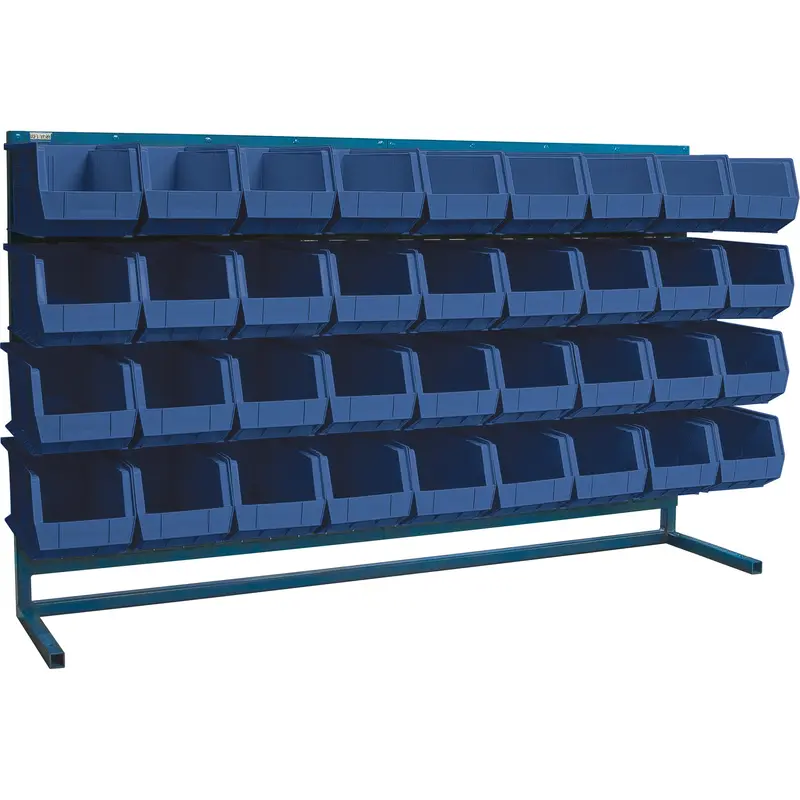 Louvered Rack With Bins, 36 Bins, 72" W X 15" D X 40" H 1