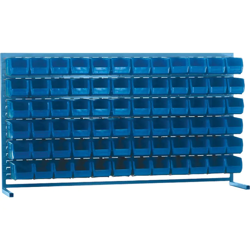 Louvered Rack With Bins, 72 Bins, 72" W X 15" D X 40" H 1