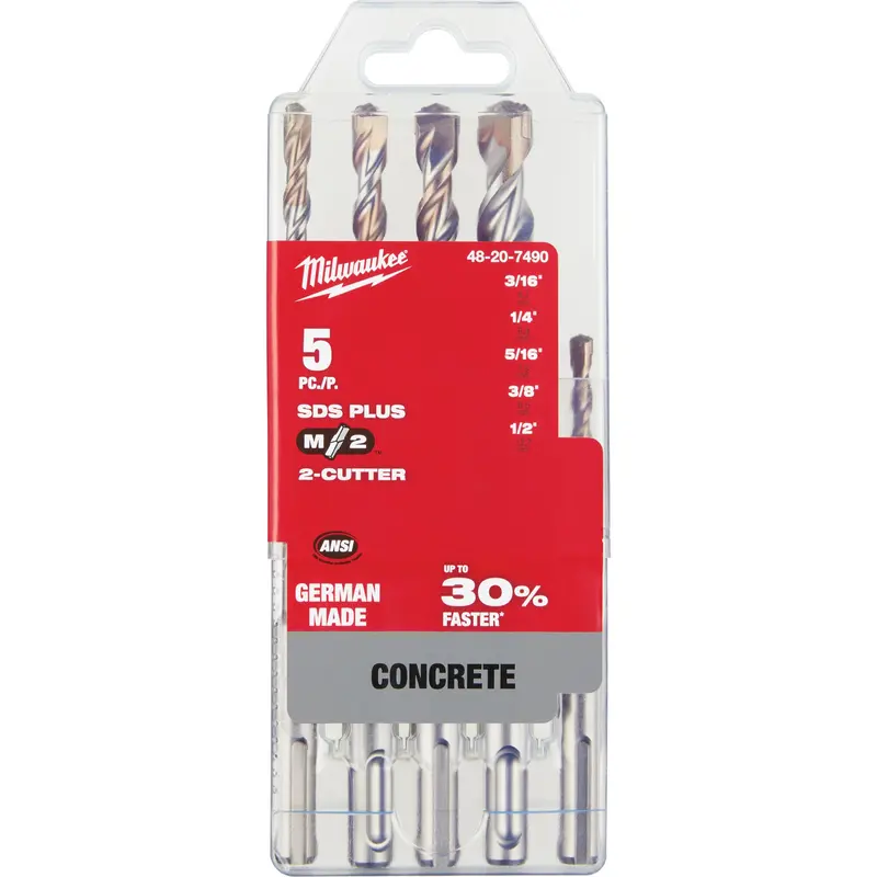 M/2™ Sds-Plus Rotary Hammer Drill Bit Set, 5 Pieces, Carbide 1