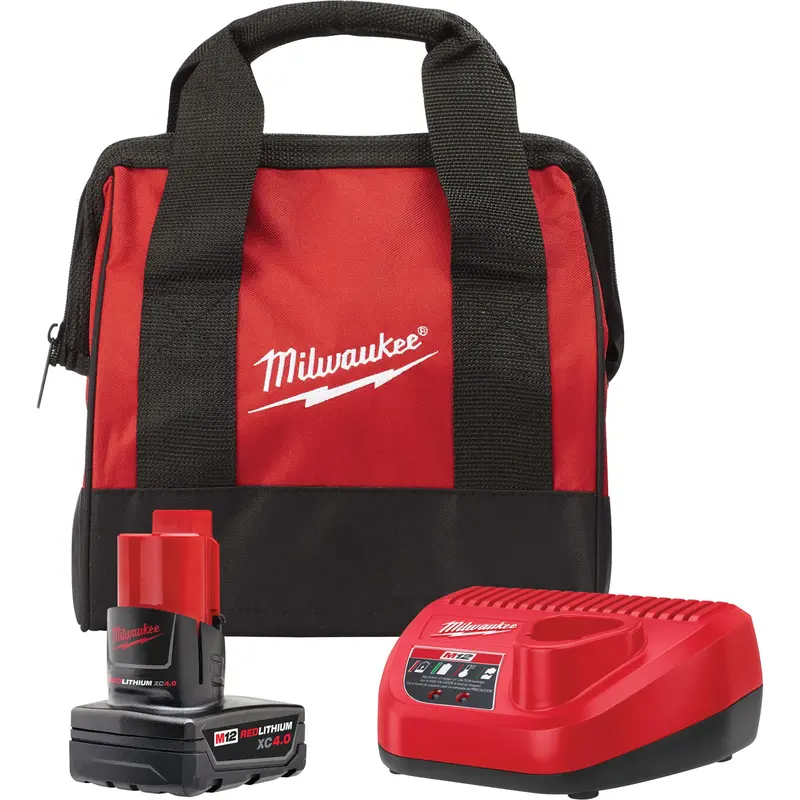 M12™ Battery Pack & Charger Starter Kit, Lithium-Ion, 12 V, 4 A 1