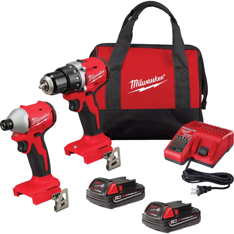 M18™ Compact Brushless ½” Drill Driver & ¼” Hex Impact Driver Combo Kit, Lithium-Ion, 18 V 1