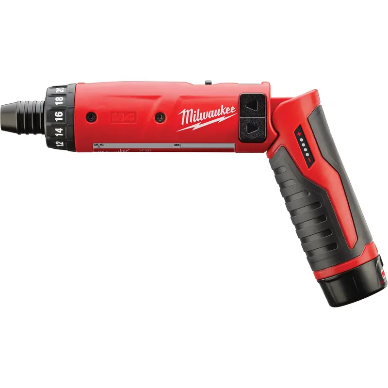 M4™ Hex Screwdriver Kit, 1/4", 4 V, 44 In-Lbs Max. Torque, Lithium-Ion Battery 1