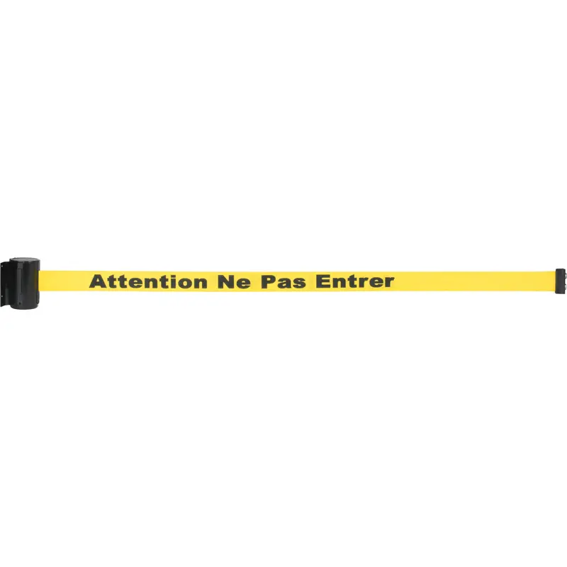 Magnetic Tape Cassette For Build-Your-Own Crowd Control Barrier, Attention Ne Pas Entrer, 7', Yellow Tape 1