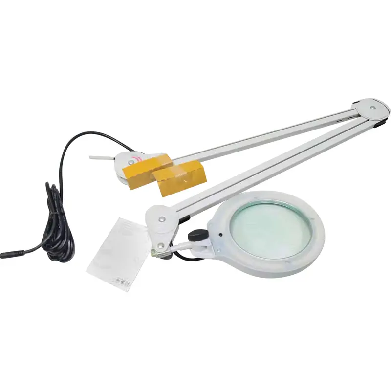 Magnifying Lamp, 3 Diopter, Led Light, 45" Arm, C-Clamp, Grey 1