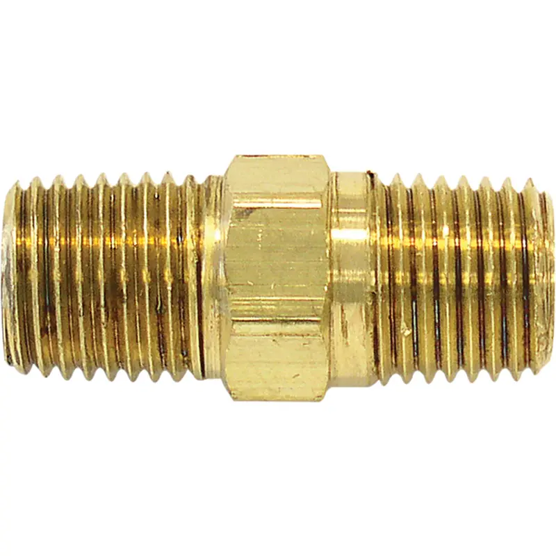 Male Hex Nipple, Brass 1