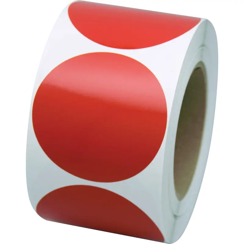 Marking Shapes, Circle, 3" L X 3" W, Red, Vinyl 1