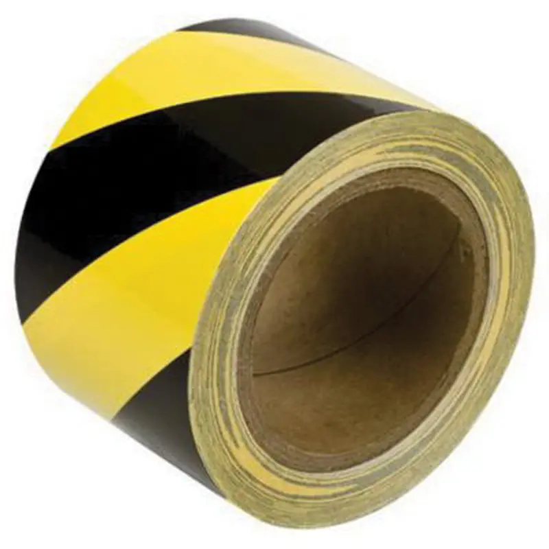 Marking Tape, 3" X 60', Vinyl, Black And Yellow 1