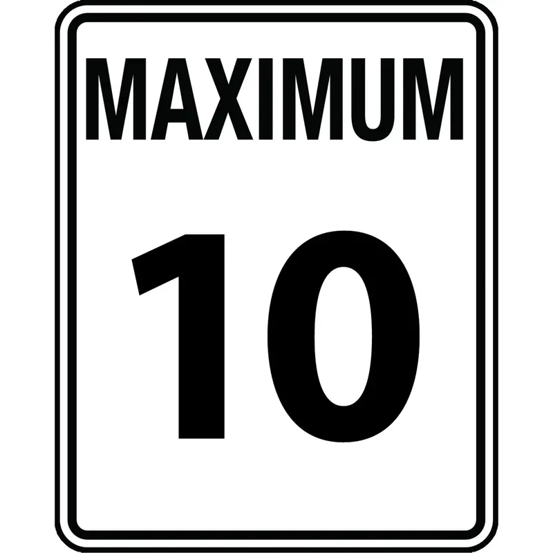 "Maximum 10" Speed Limit Sign, 24" X 30", Aluminum, Bilingual 1