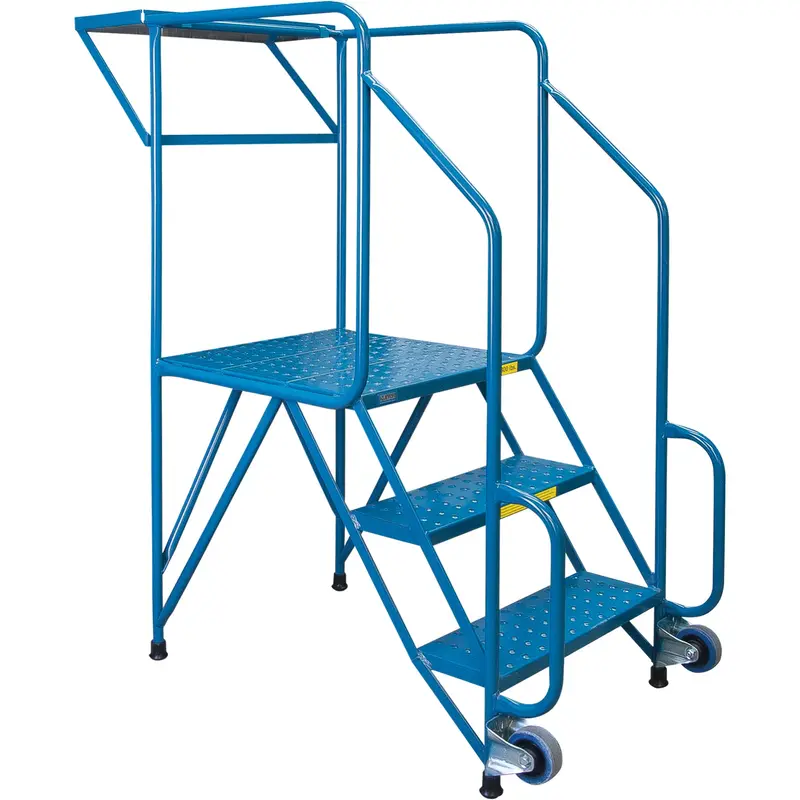 Mechanics/Maintenance Rolling Ladder, Steel, 3 Steps, 28" Platform Height 1