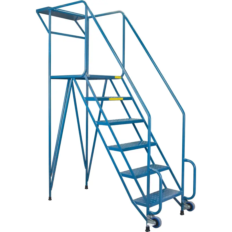 Mechanics/Maintenance Rolling Ladder, Steel, 6 Steps, 57" Platform Height 1