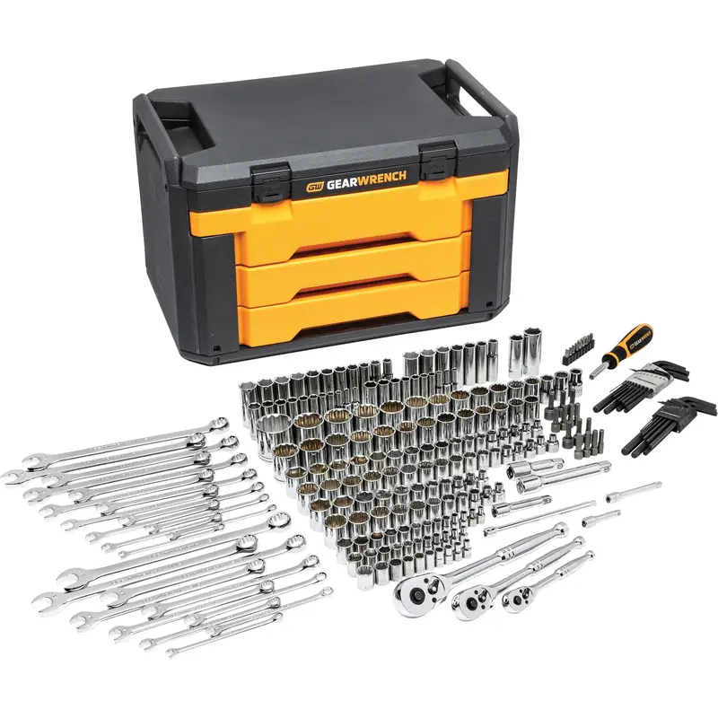 Mechanic's Tool Set In 3-Drawer Storage Box 1