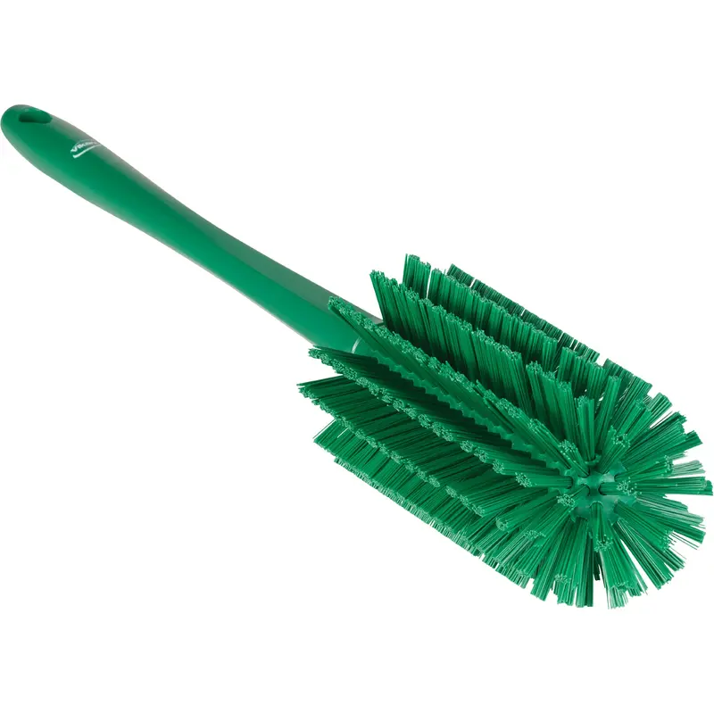 Medium Brush With Handle, Stiff Bristles, 17" Long, Green 1