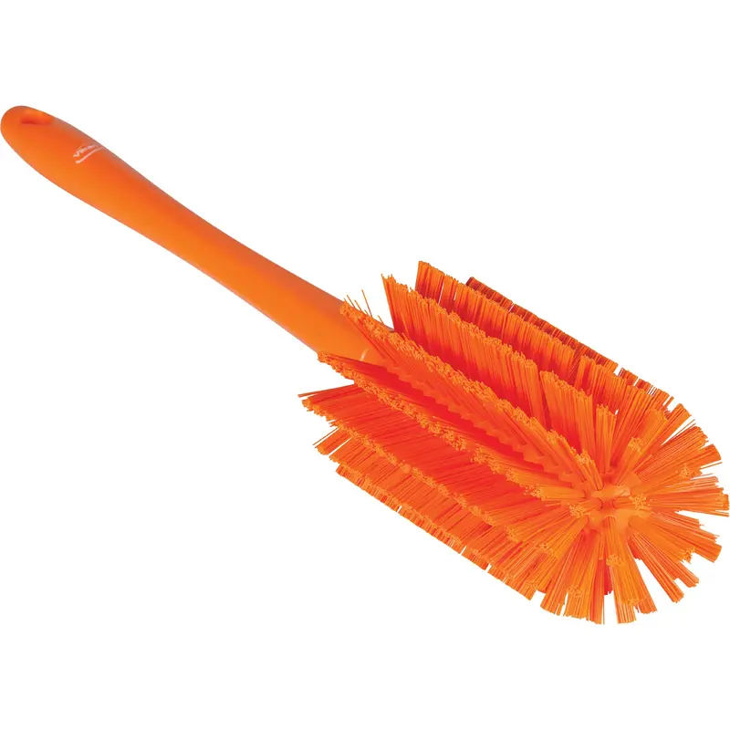 Medium Brush With Handle, Stiff Bristles, 17" Long, Orange 1