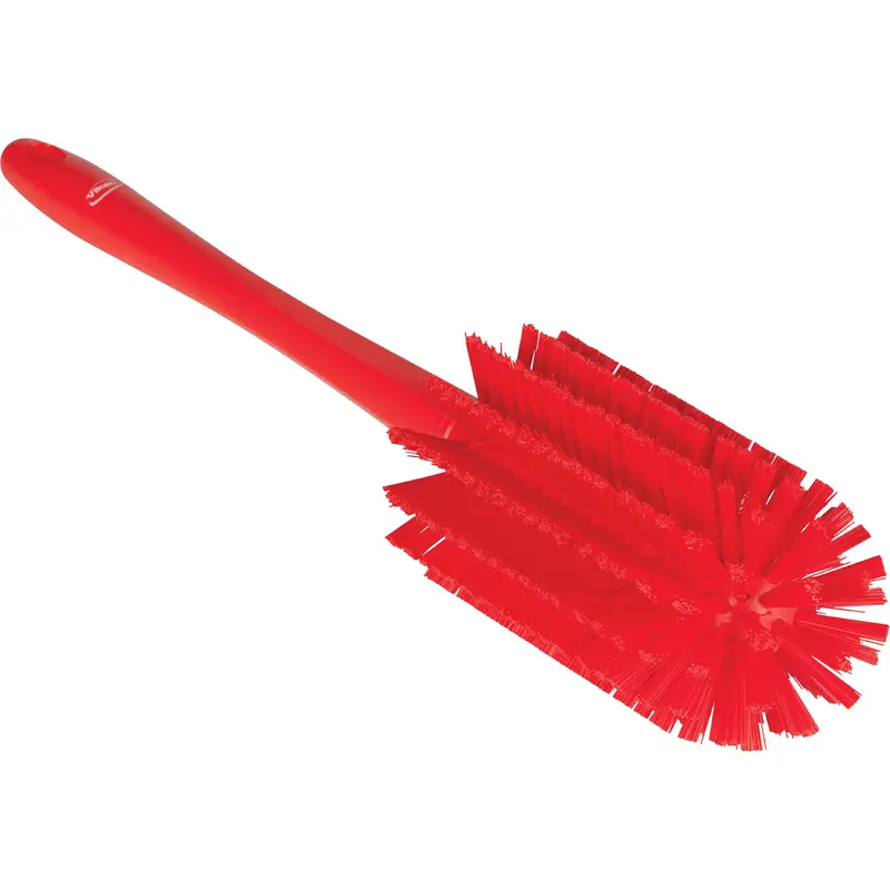 Medium Brush With Handle, Stiff Bristles, 17" Long, Red 1