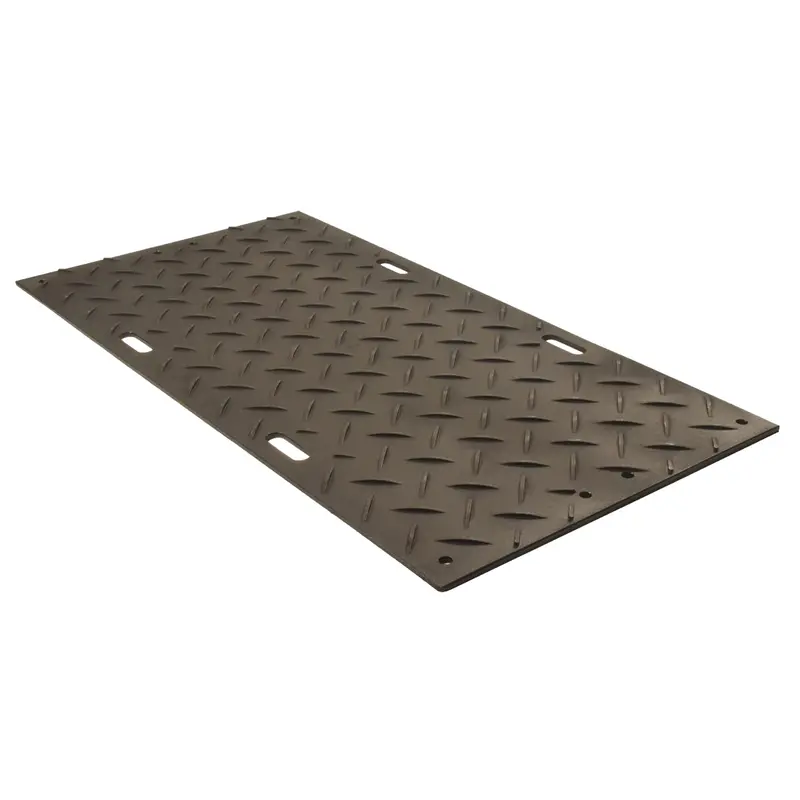 Medium-Duty Ground Protection, 4' X 8', High Density Polyethylene, Smooth/Textured, Black 1