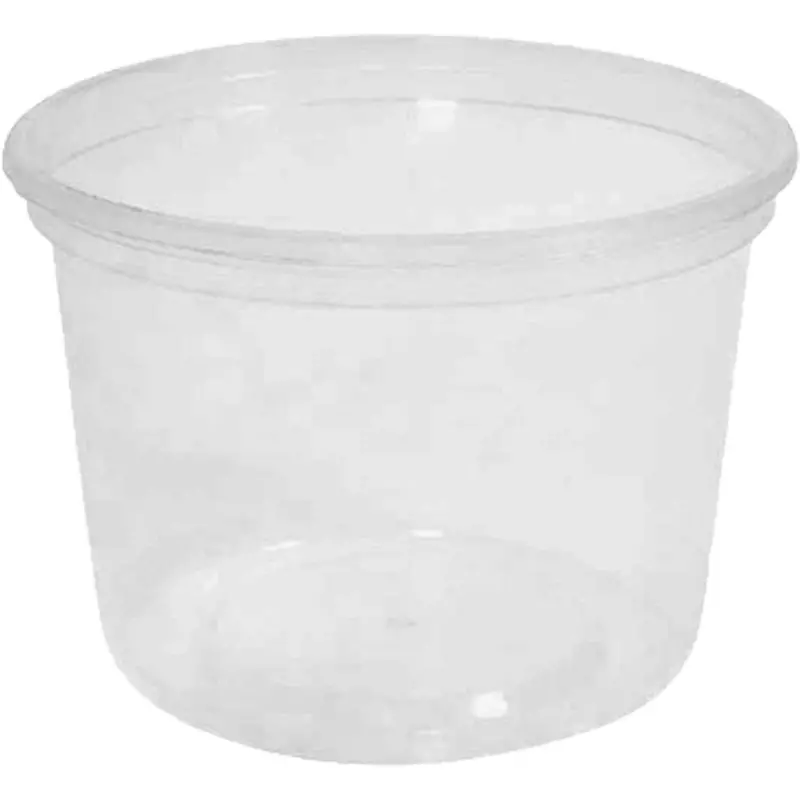 Microgourmet™ 16 Oz. Clear Deli Container Without Lid, Plastic, Round 1