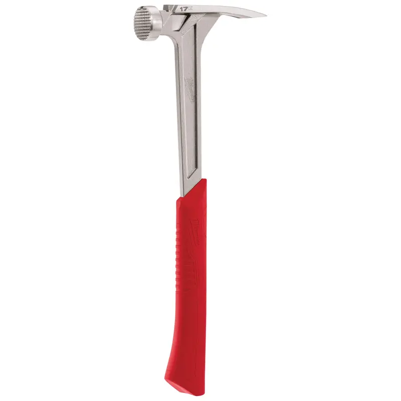 Milled Face Framing Hammer, 17 Oz., Solid Steel Handle, 16-1/8" L 1