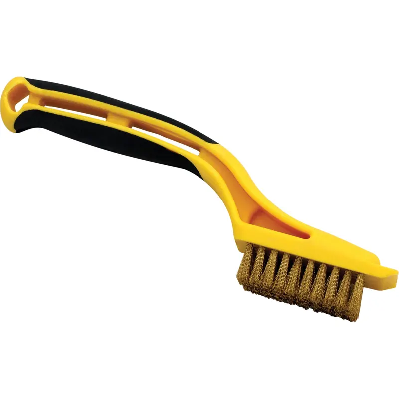Mini Scratch Brush, Brass, 5 X 10 Wire Rows, 8-1/4" Long 1