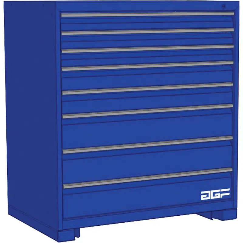 Modular Drawer Cabinet, 8 Drawers, 36" W X 24" D X 40" H, Blue 1