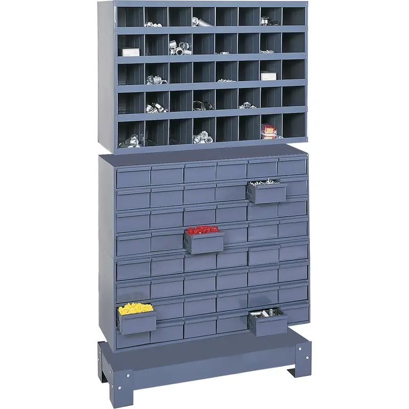Modular Small Parts Storage Unit, Steel, 48 Drawers, 33-3/4" X 12-1/4" X 58-3/8", Grey 1