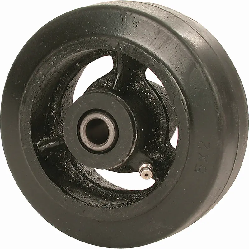 Mold-On Rubber Wheel, 6" (152 Mm) Dia. X 2-1/2" (63.5 Mm) W, 700 Lbs. (317 Kg.) Capacity 1