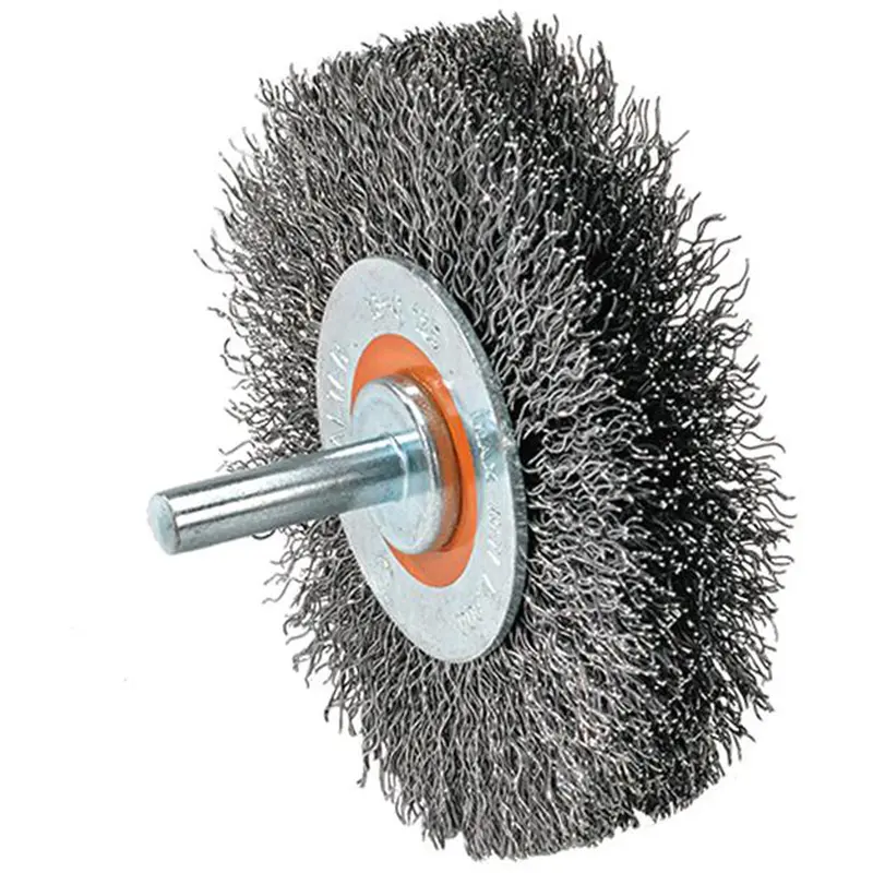 Mounted Crimped Wire Wheel, 3" Dia., 0.0118" Fill 1