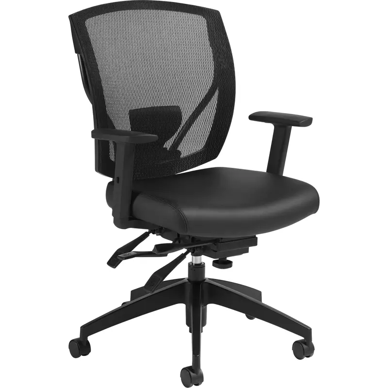 Multi-Tilter Arm Chairs, Vinyl, Black, 300 Lbs. Capacity 1