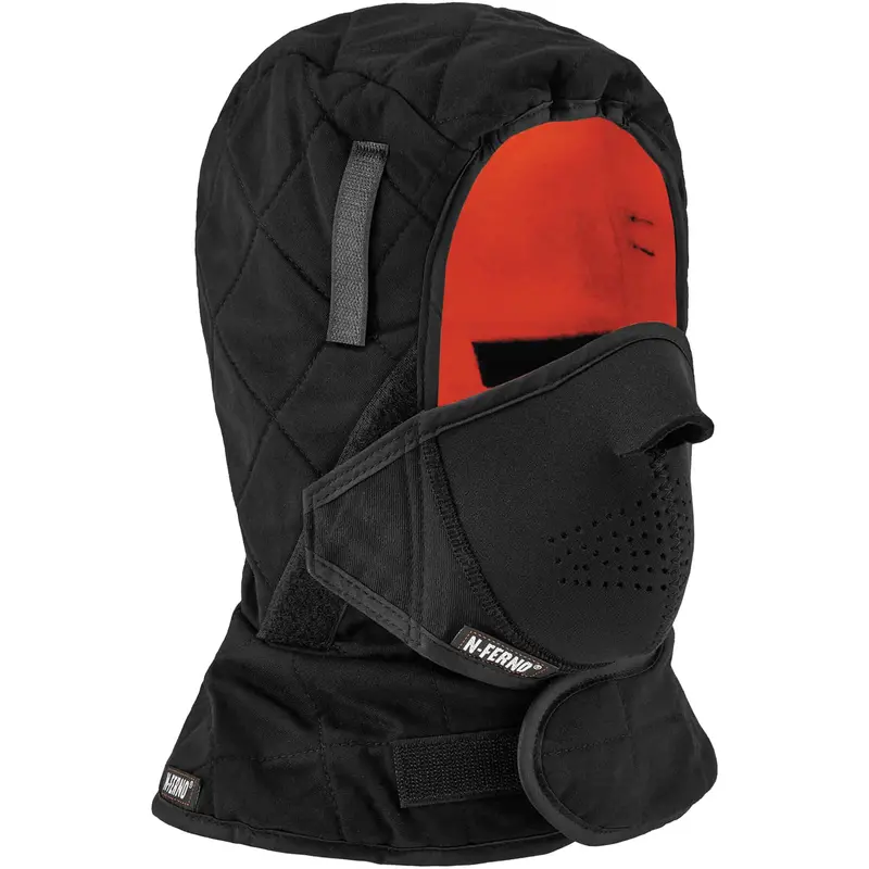 N-Ferno® 3-Layer Winter Hard Hat Liner With Mouthpiece, Fleece Lining, One Size, Black 1